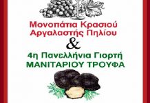 Εκδηλώσεις Κρασιού και Μανιταριού Τρούφα στο Πήλιο
